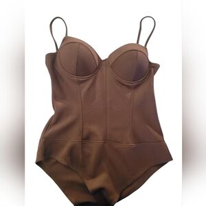 Brown Bustier Bodysuit